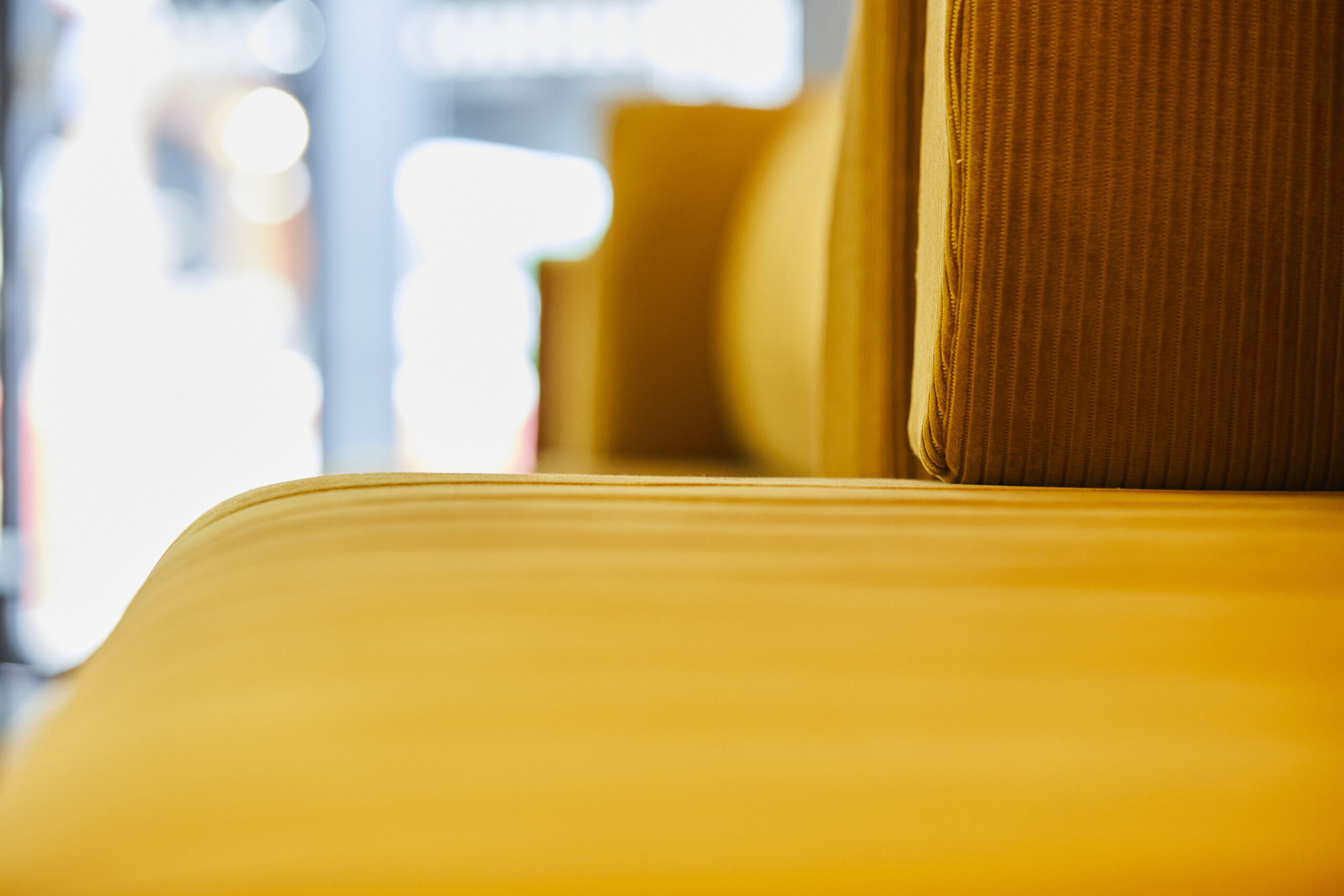 Detail shot of a orange chair