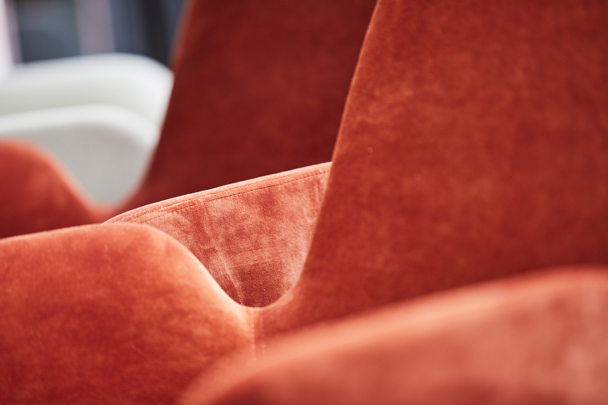 Detail shot of a red chair