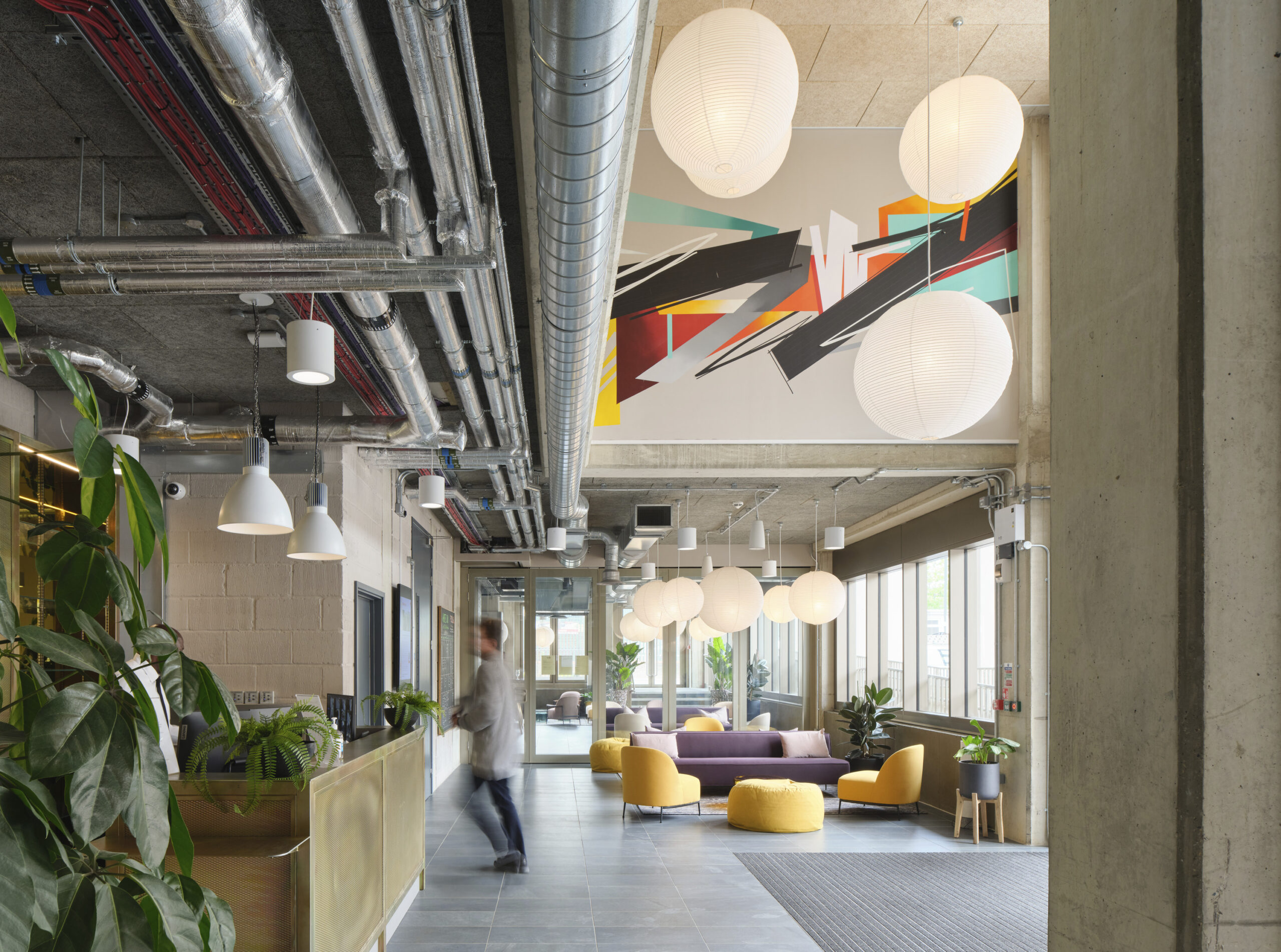 Man at reception/communal area at Palm House