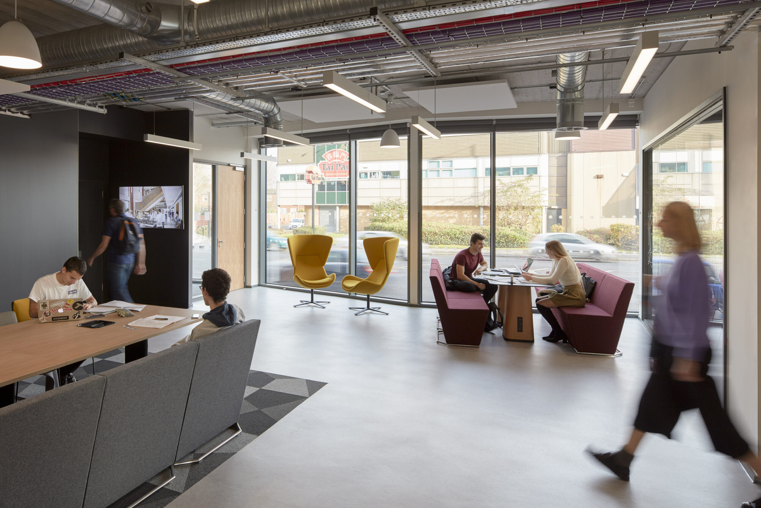 Interior social space at University of Manchester Schuster Annexe