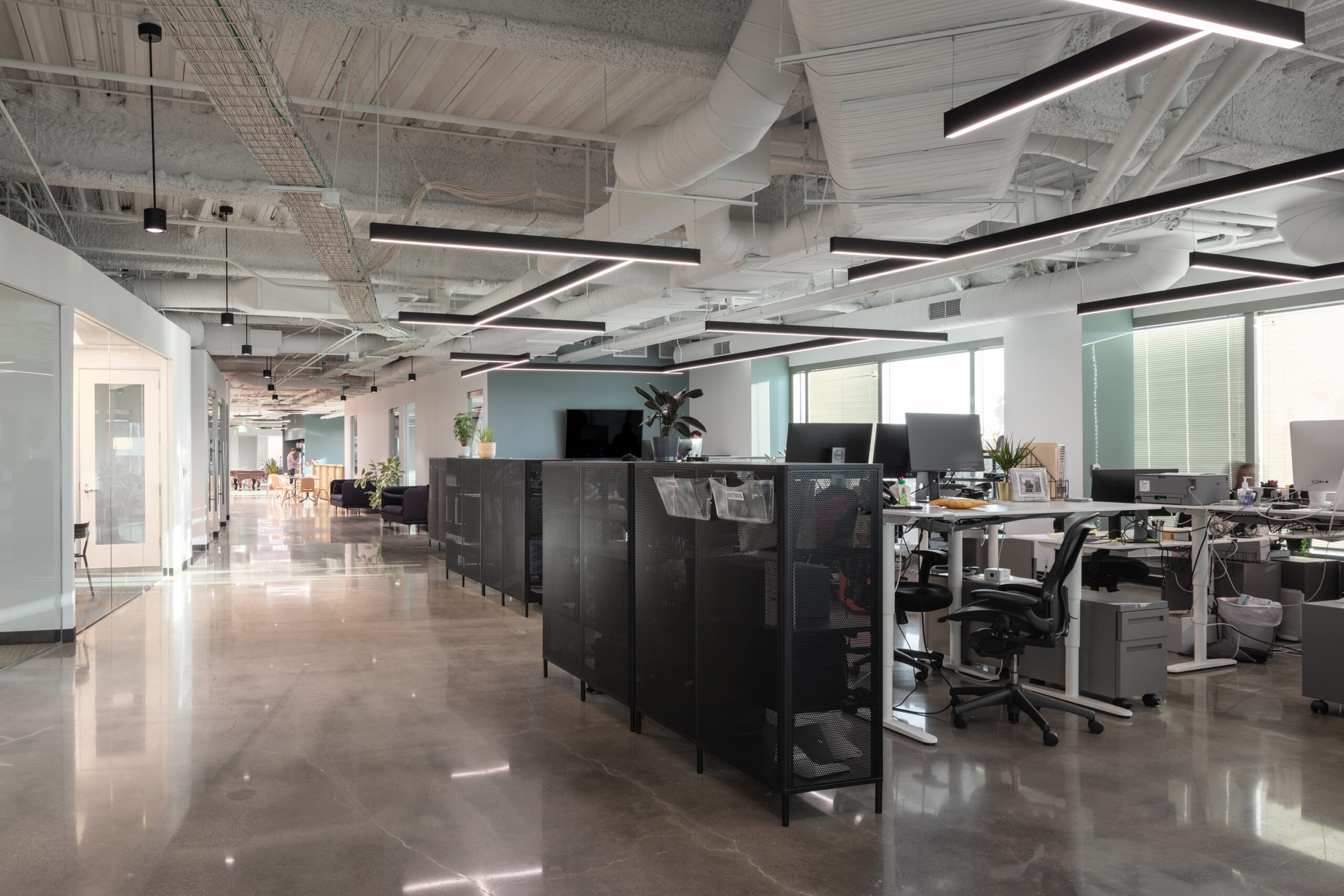 Desk area at 6060 Center Drive for All3 Media