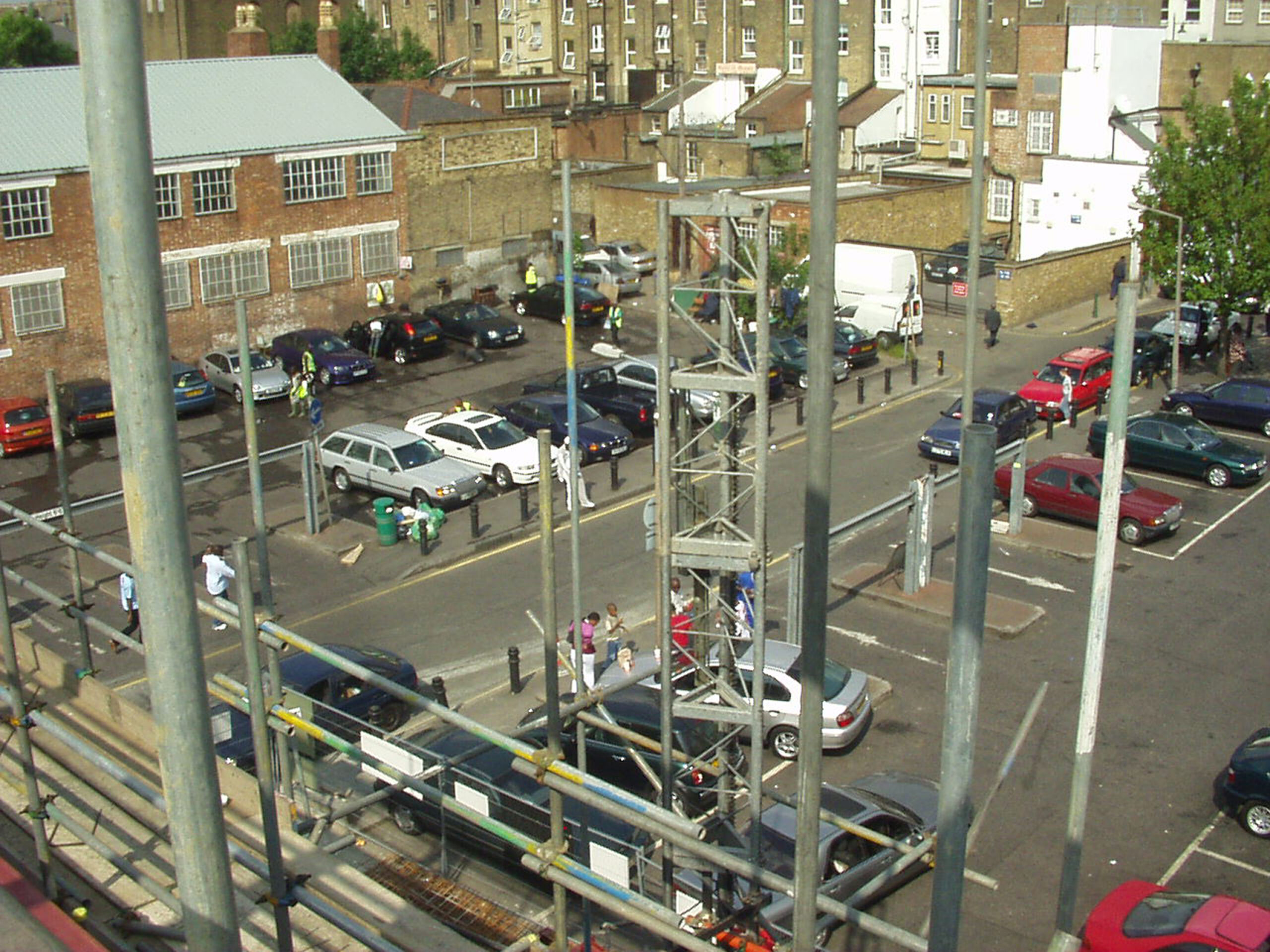 The previous derelict car park that was converted into a new town square