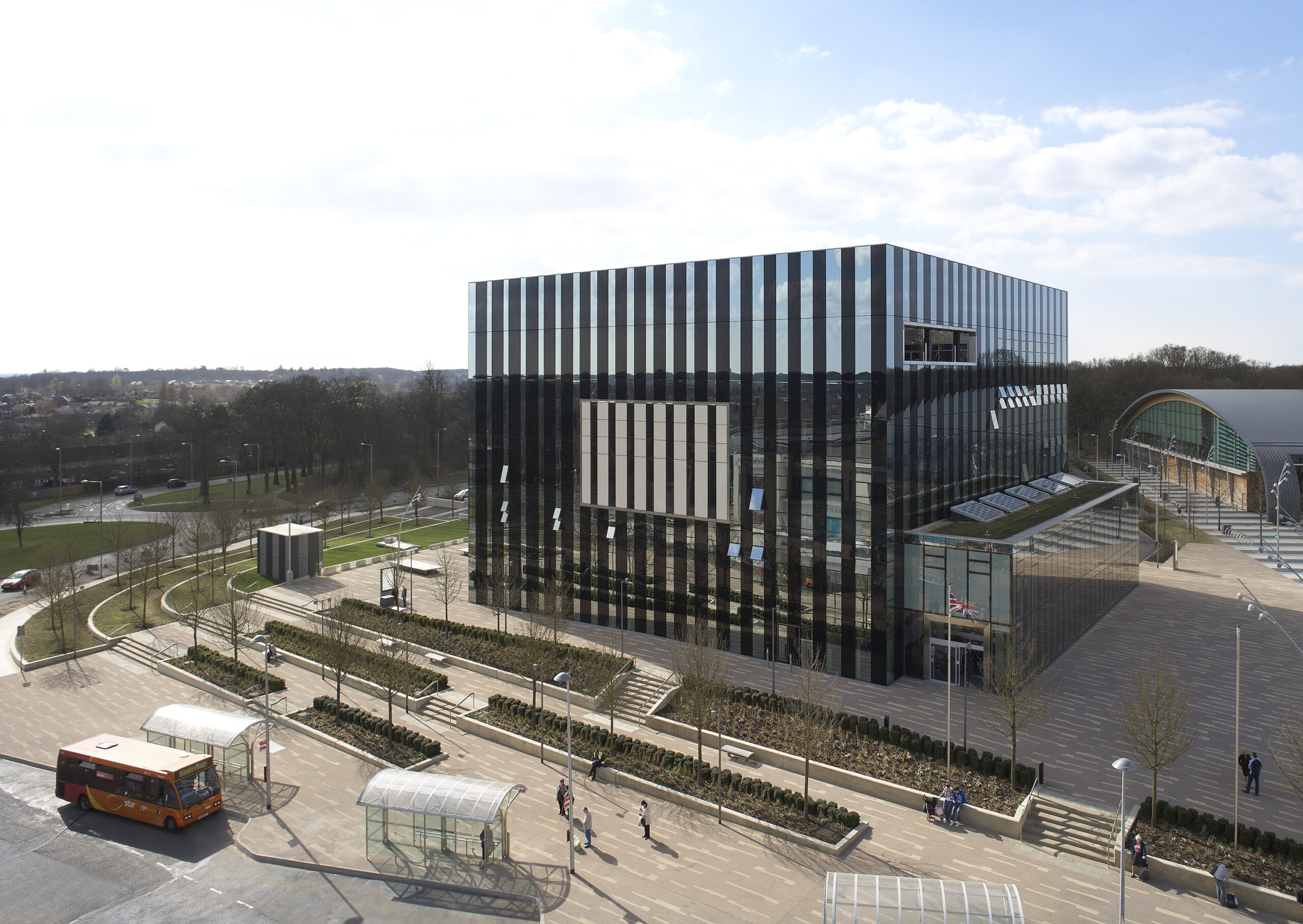 Aerial view of Corby Cube