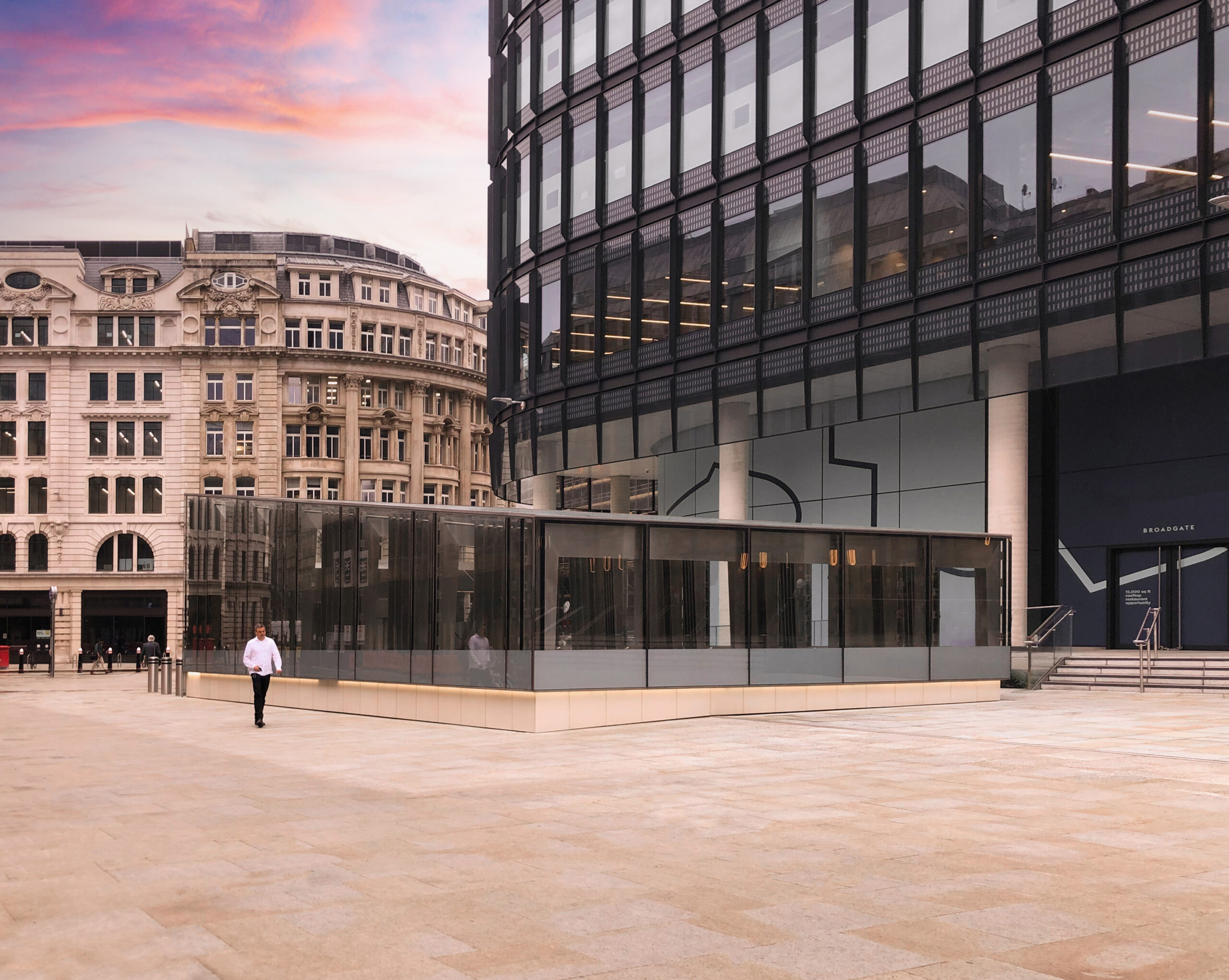 External shot of the Liverpool Street façade at street level.